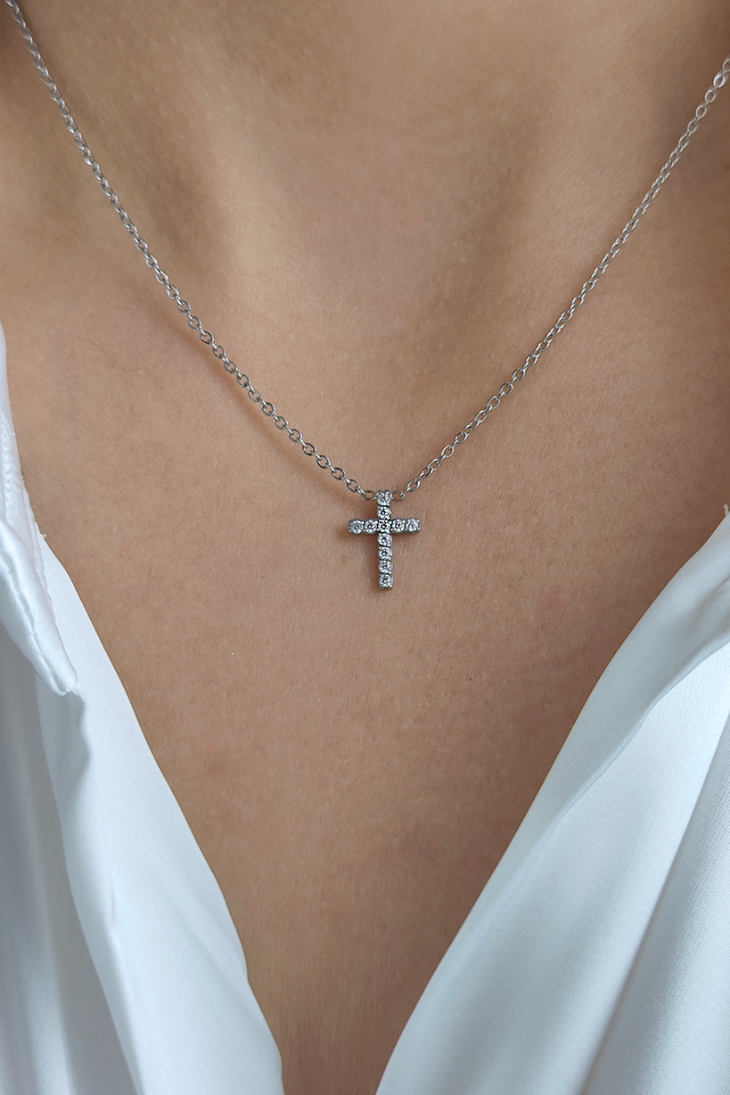 Colar Cruz Zircónios