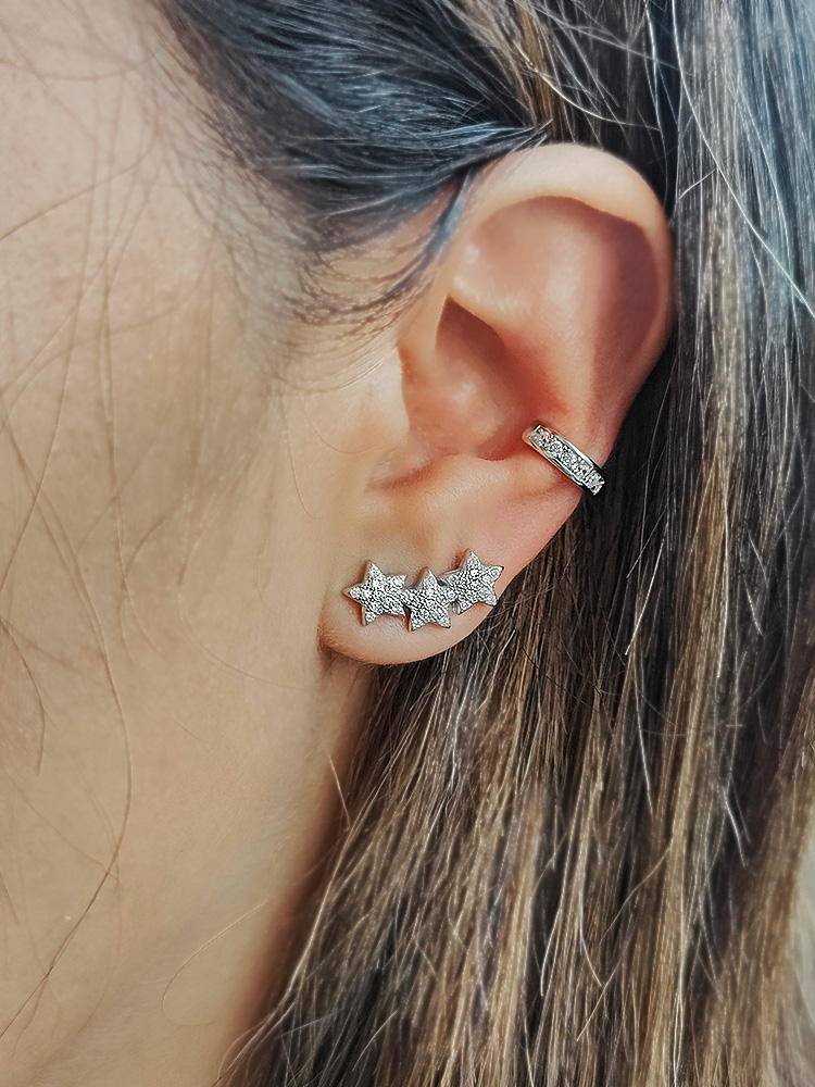 Earcuff Claire Prateado